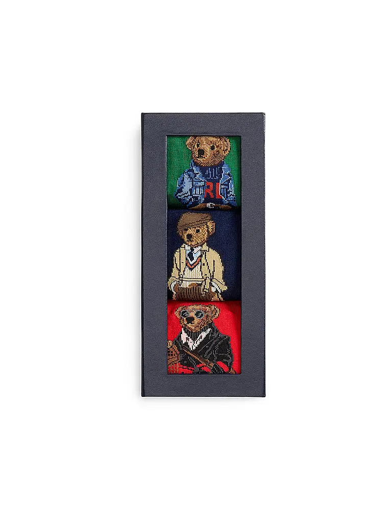 POLO RALPH LAUREN | Calzini, confezione da 3, verde / navy / rosso | Multicolore