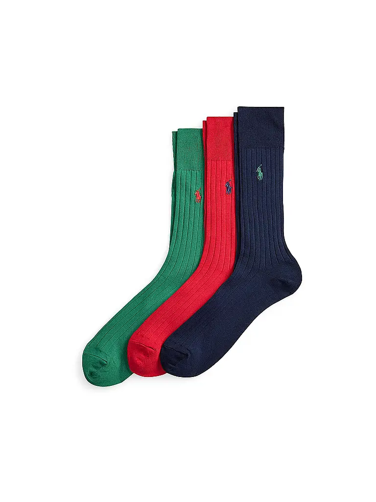 POLO RALPH LAUREN | Calzini confezione da 3 verde / rosso / blu navy | Multicolore