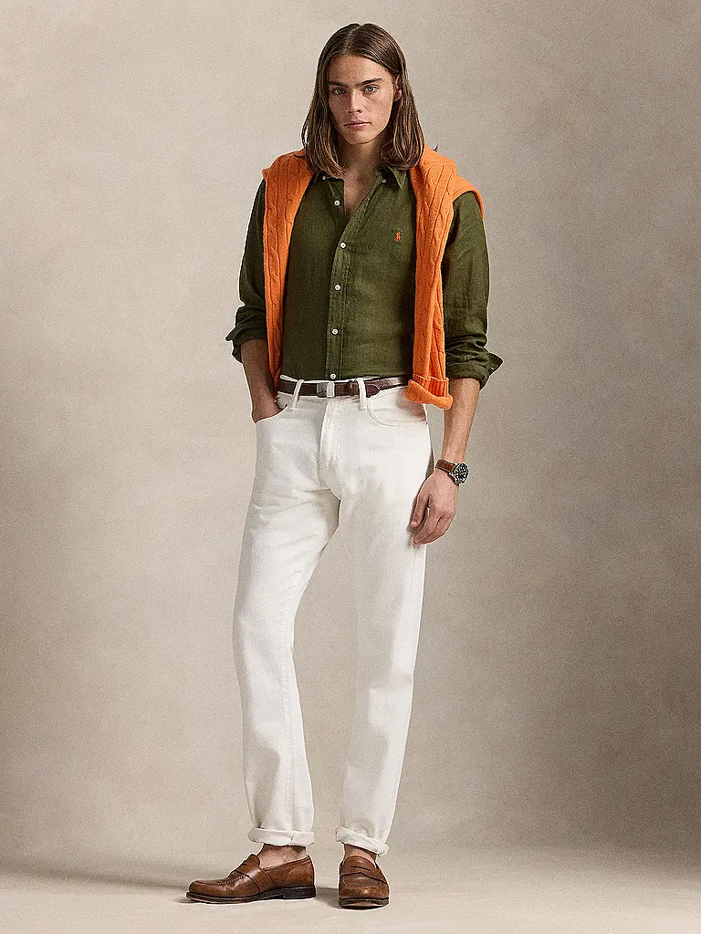 POLO RALPH LAUREN | Camicia di lino Custom Fit | Oliva