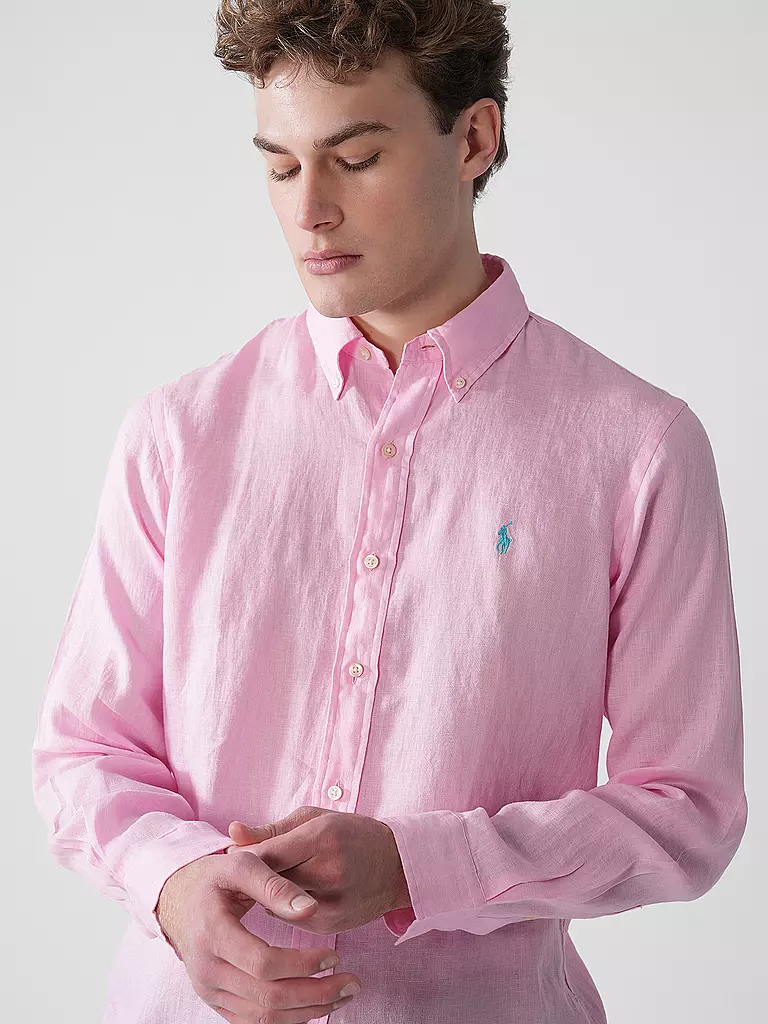 POLO RALPH LAUREN | Camicia di lino Custom Fit | Rosa