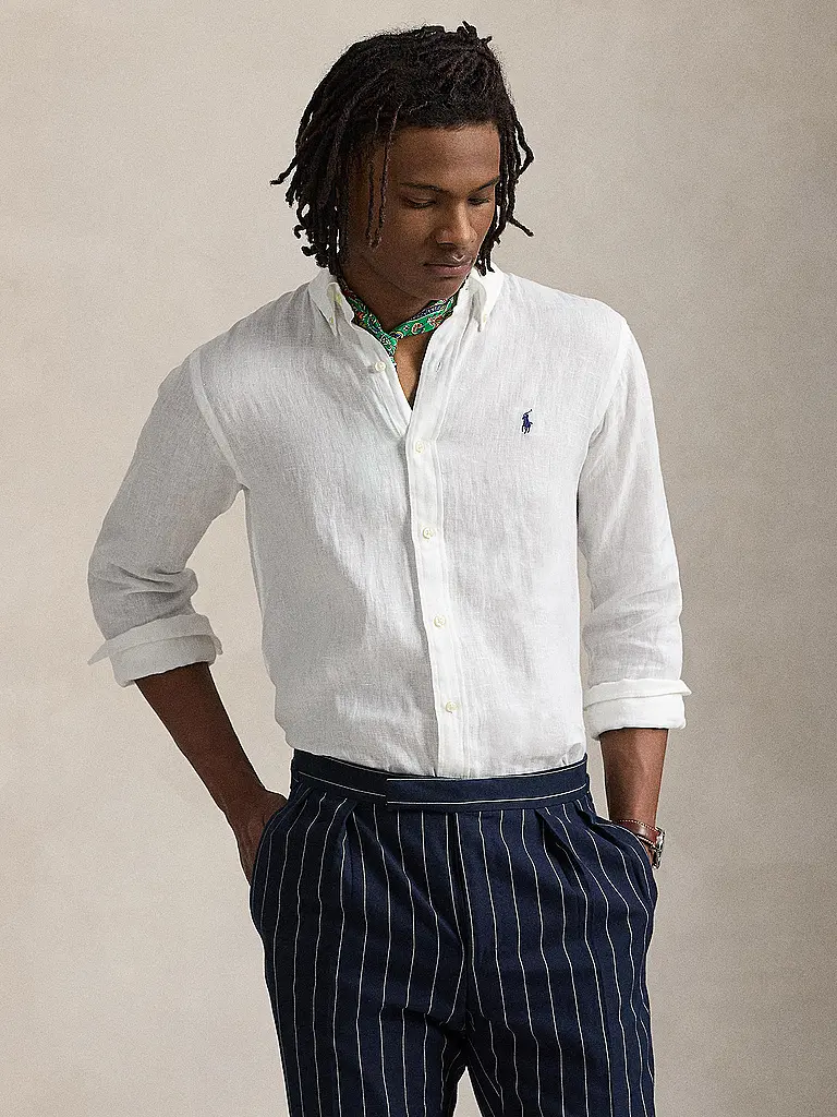 POLO RALPH LAUREN | Camicia di lino Custom Fit | Bianco