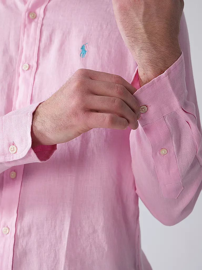 POLO RALPH LAUREN | Camicia di lino Custom Fit | Rosa