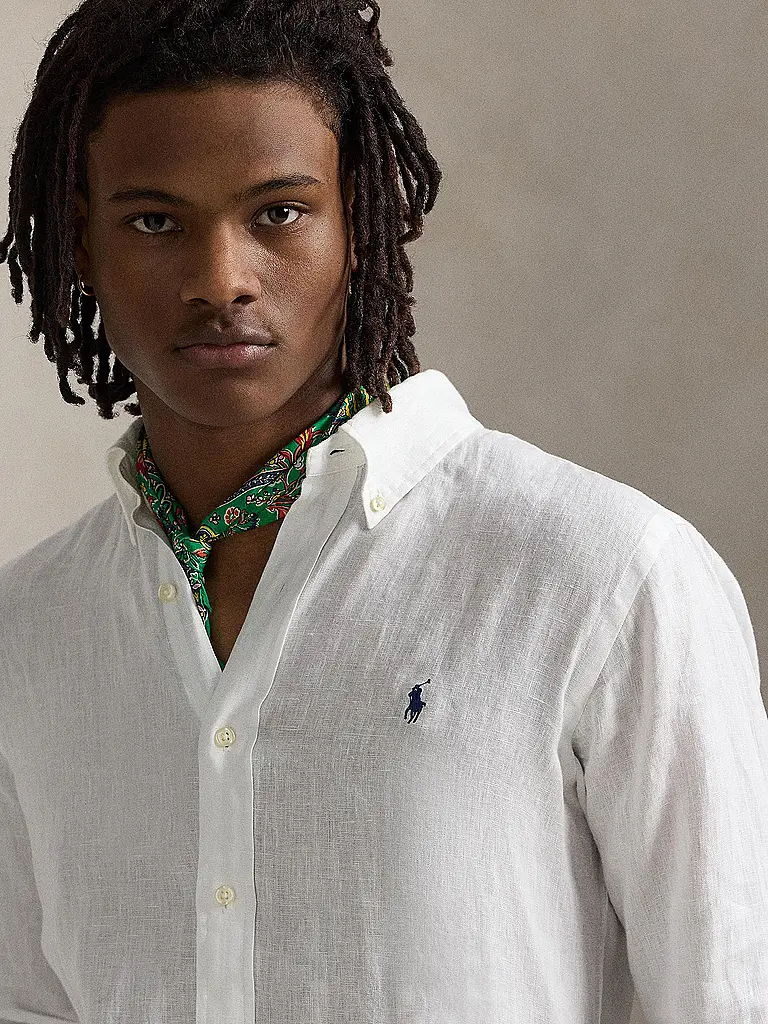 POLO RALPH LAUREN | Camicia di lino Custom Fit | Bianco