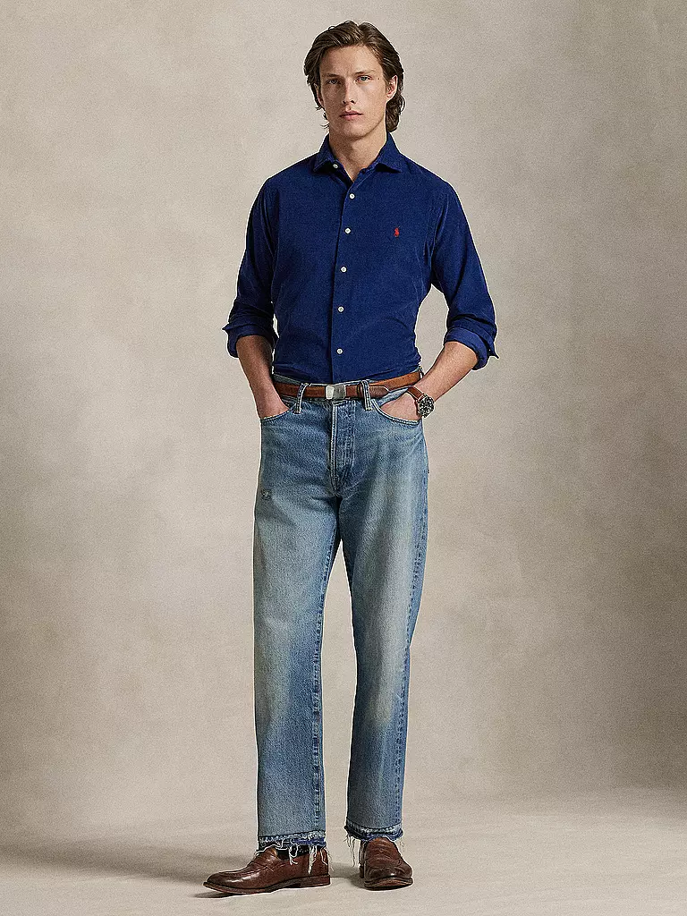 POLO RALPH LAUREN | Camicia di velluto a coste Custom Fit | Blu scuro