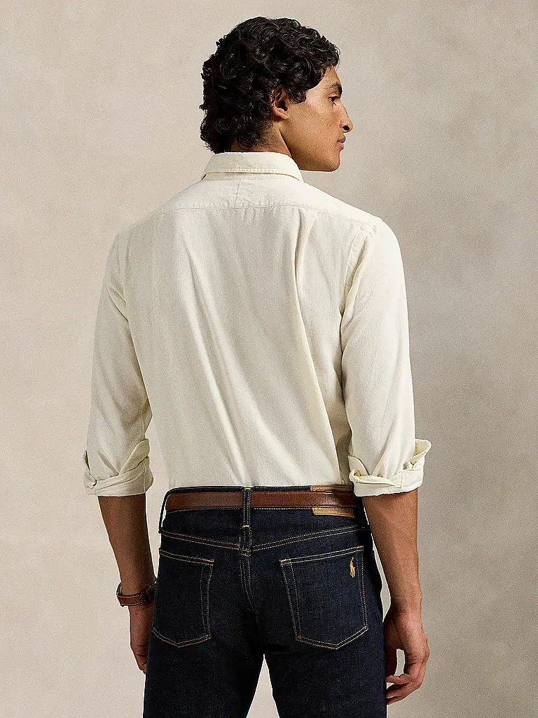 POLO RALPH LAUREN | Camicia di velluto a coste Custom Fit | Crema