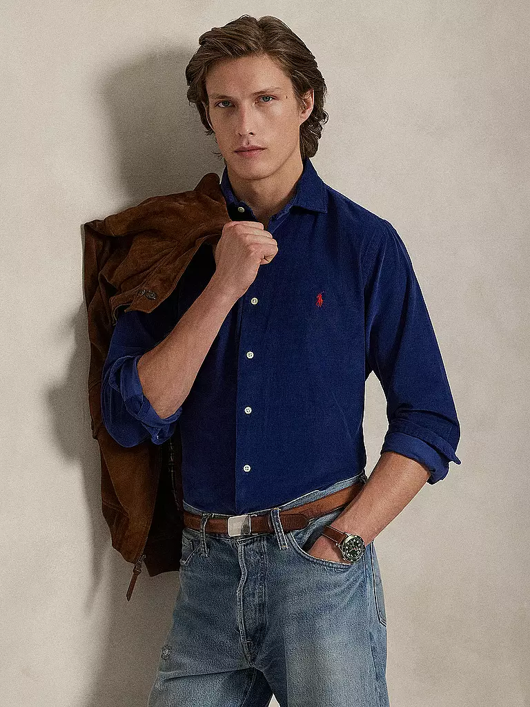 POLO RALPH LAUREN | Camicia di velluto a coste Custom Fit | Blu scuro