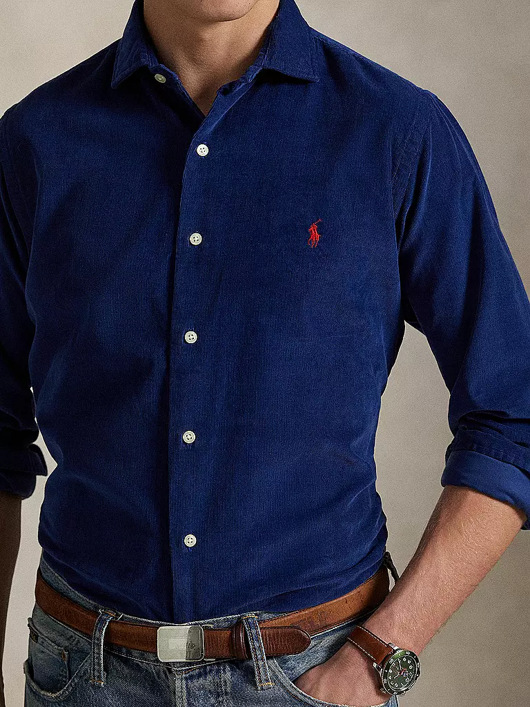 POLO RALPH LAUREN | Camicia di velluto a coste Custom Fit | Blu scuro