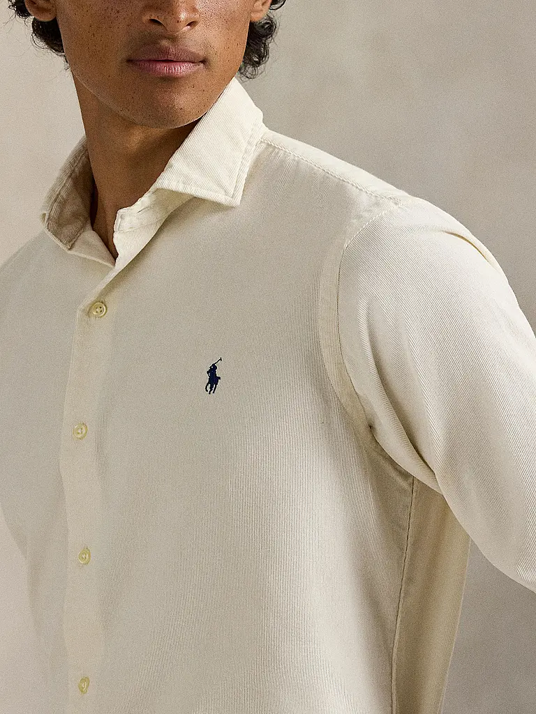 POLO RALPH LAUREN | Camicia di velluto a coste Custom Fit | Crema