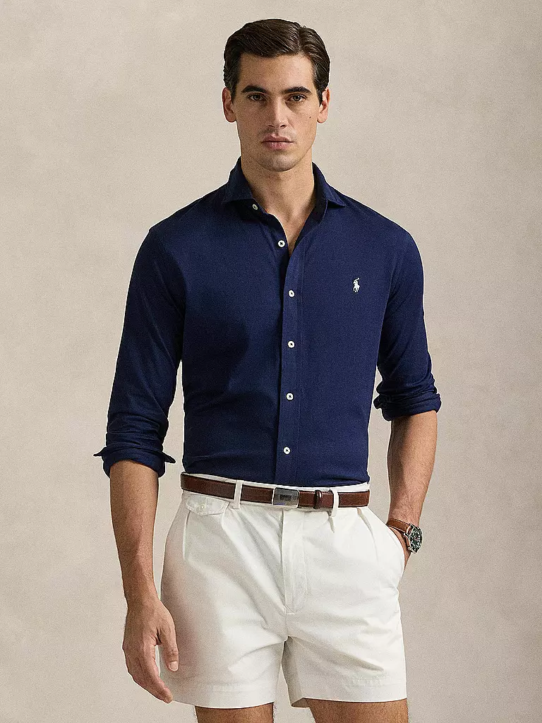 POLO RALPH LAUREN | Camicia in jersey slim fit | Blu scuro