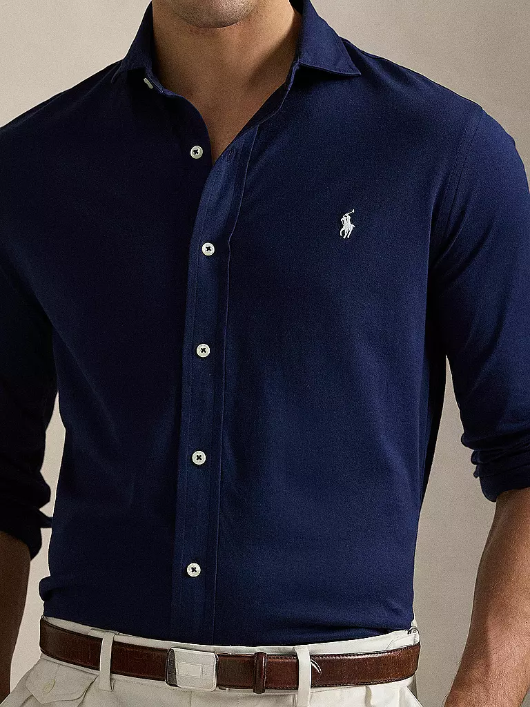 POLO RALPH LAUREN | Camicia in jersey slim fit | Blu scuro