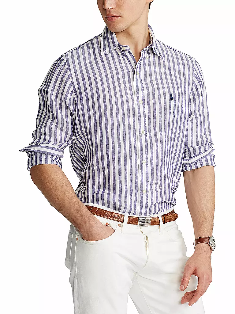 POLO RALPH LAUREN | Leinenhemd Custom Fit  | Blu
