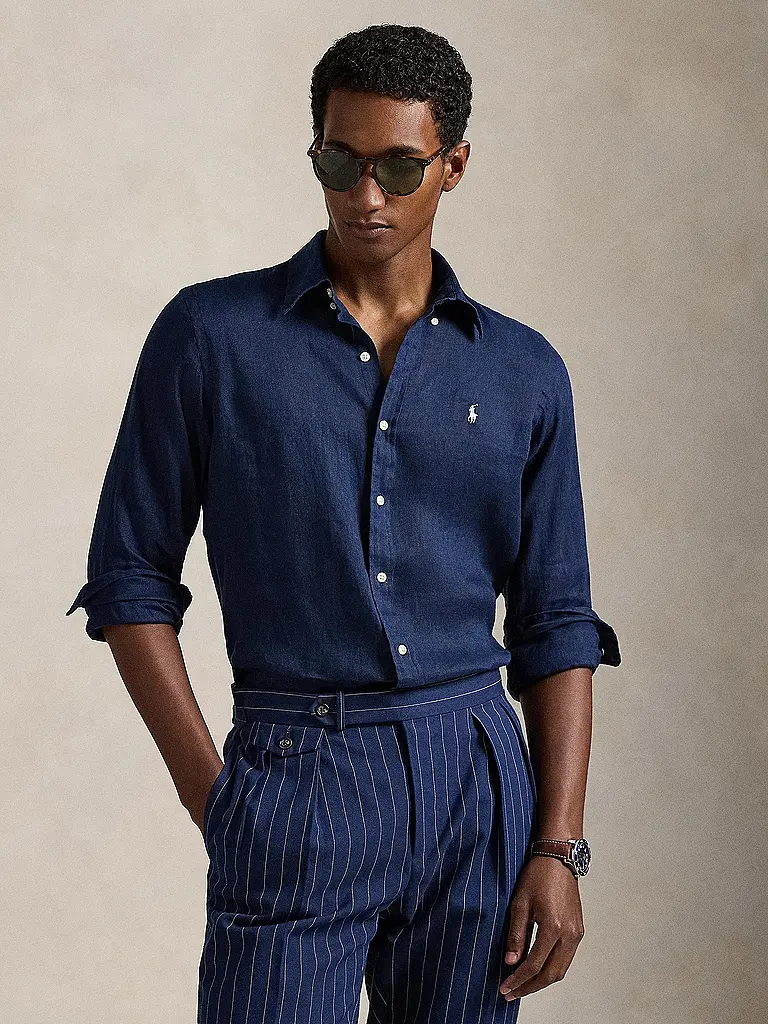 POLO RALPH LAUREN | Leinenhemd Custom Fit | Blu scuro
