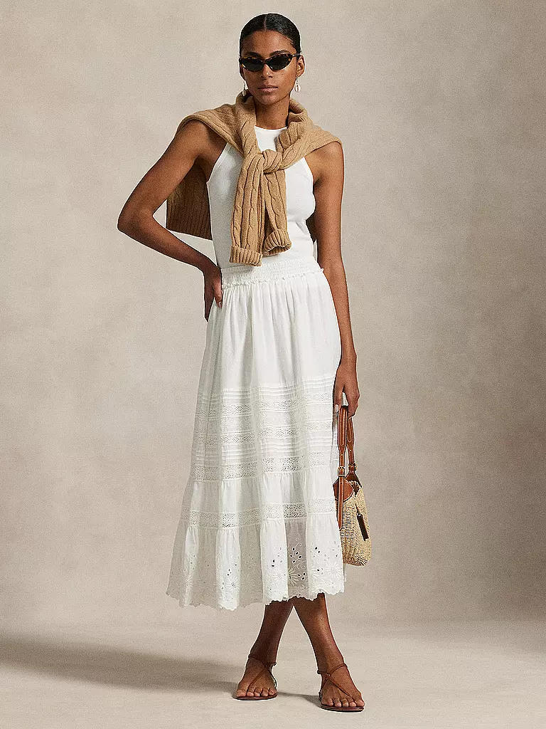 POLO RALPH LAUREN | Midi gonna | Bianco