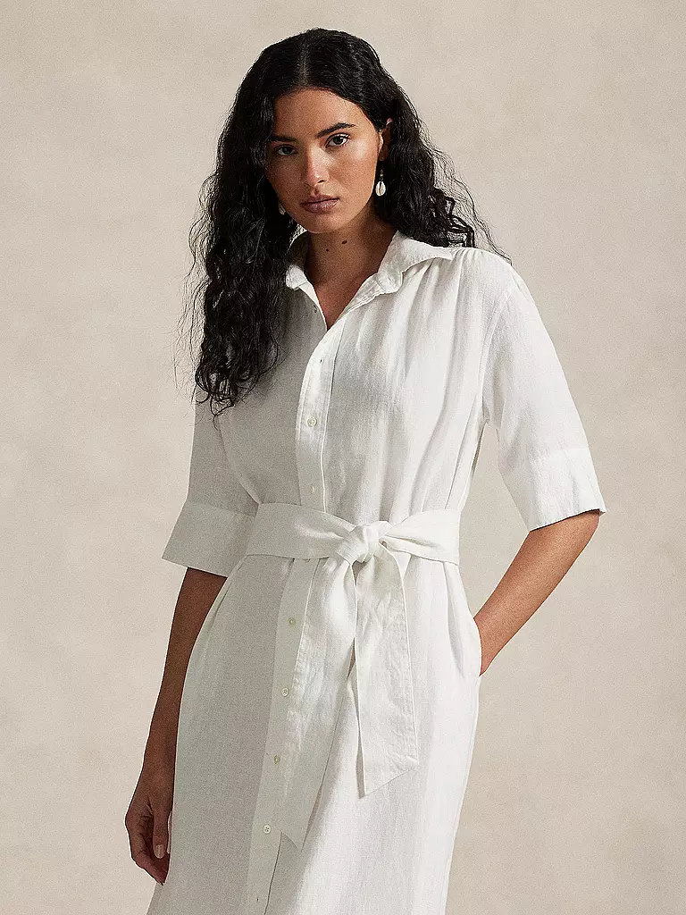 POLO RALPH LAUREN | Mididress
Marke: POLO RALPH LAUREN
Farbe: weiss
Kategorien: Mode,Damen

Ärmellänge: Kurzarm
Material: Leinen
Kragenform: Hemdblusenkragen
Musterung: Unifarben
Passform (Oberbekleidung): Locker
Style & Anlass: Freizeit
Stil: Casual
Details: Eingrifftasch | 