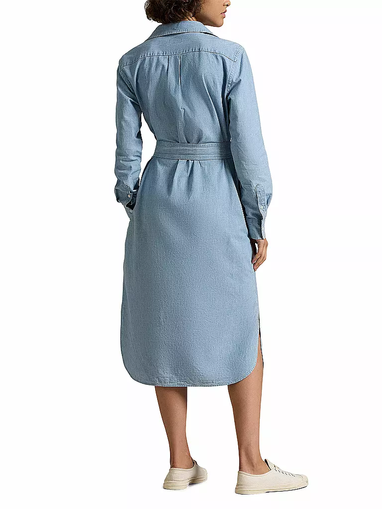 POLO RALPH LAUREN | Prodotto: Midikleid
Marke: POLO RALPH LAUREN
Farbe: blau
Kategorien: Moda,Donna

Lunghezza delle maniche: Manica lunga
Materiale: Cotone
Forma del colletto: Collo a camicia
Motivo: Tinta unita
Vestibilità (capispalla): Regular
Stile e occasione: Tempo li | 