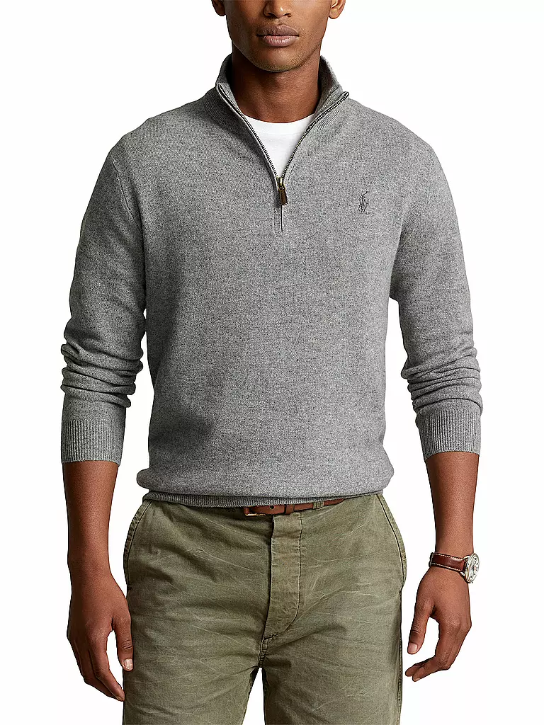 POLO RALPH LAUREN | Pullover Troyer Regular Fit | Grigio chiaro