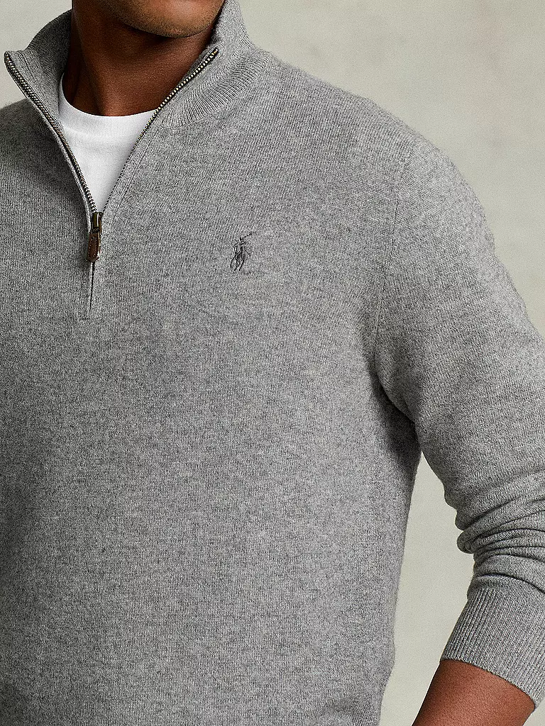 POLO RALPH LAUREN | Pullover Troyer Regular Fit | Grigio chiaro