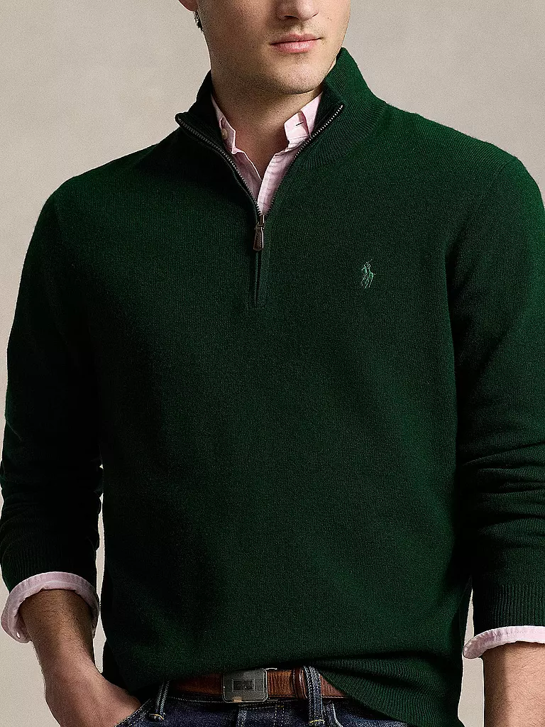 POLO RALPH LAUREN | Pullover Troyer | Verde scuro