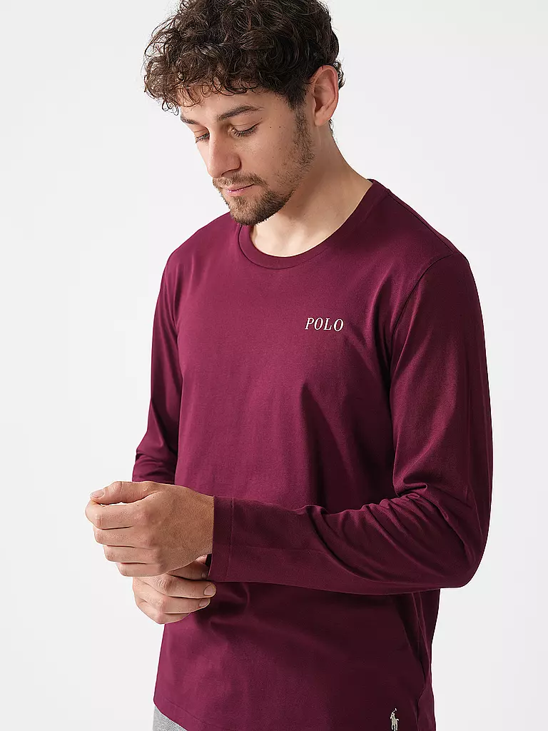 POLO RALPH LAUREN | Pyjama Langarmshirt | Rosso scuro