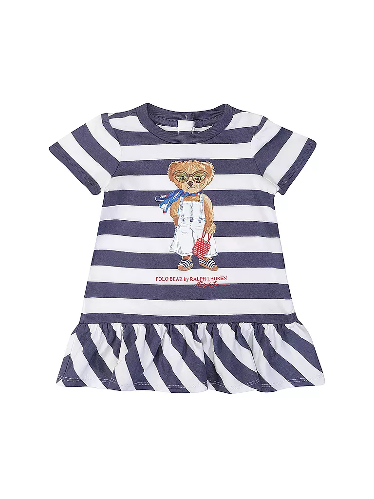 POLO RALPH LAUREN | Set da neonata 2 pezzi, vestito e mutandina | Blu scuro