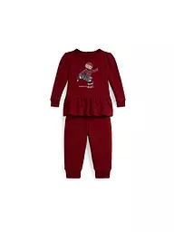POLO RALPH LAUREN | Set neonata 2 pezzi felpa e pantaloni | Rosso scuro