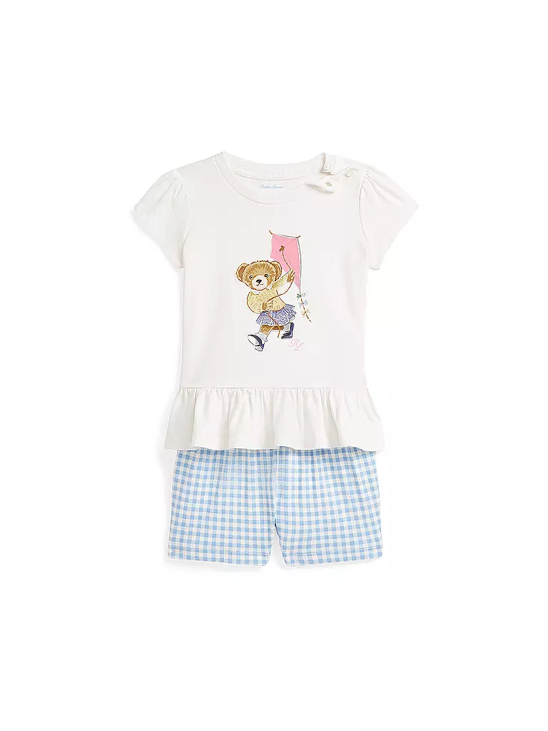 POLO RALPH LAUREN | Set neonata 2 pezzi T-shirt e shorts | Crema
