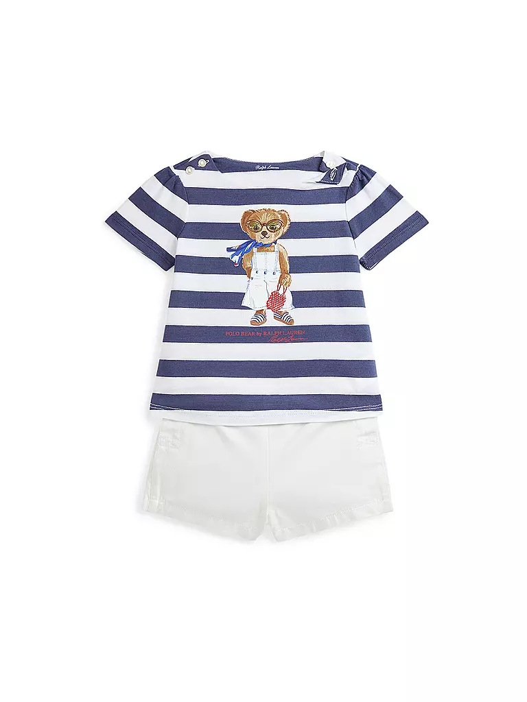 POLO RALPH LAUREN | Set neonato 2 pezzi T-shirt e shorts | Blu scuro