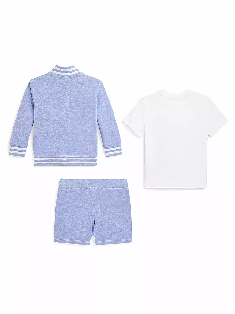 POLO RALPH LAUREN | Set neonato 3 pezzi T-shirt, giacca e shorts | 