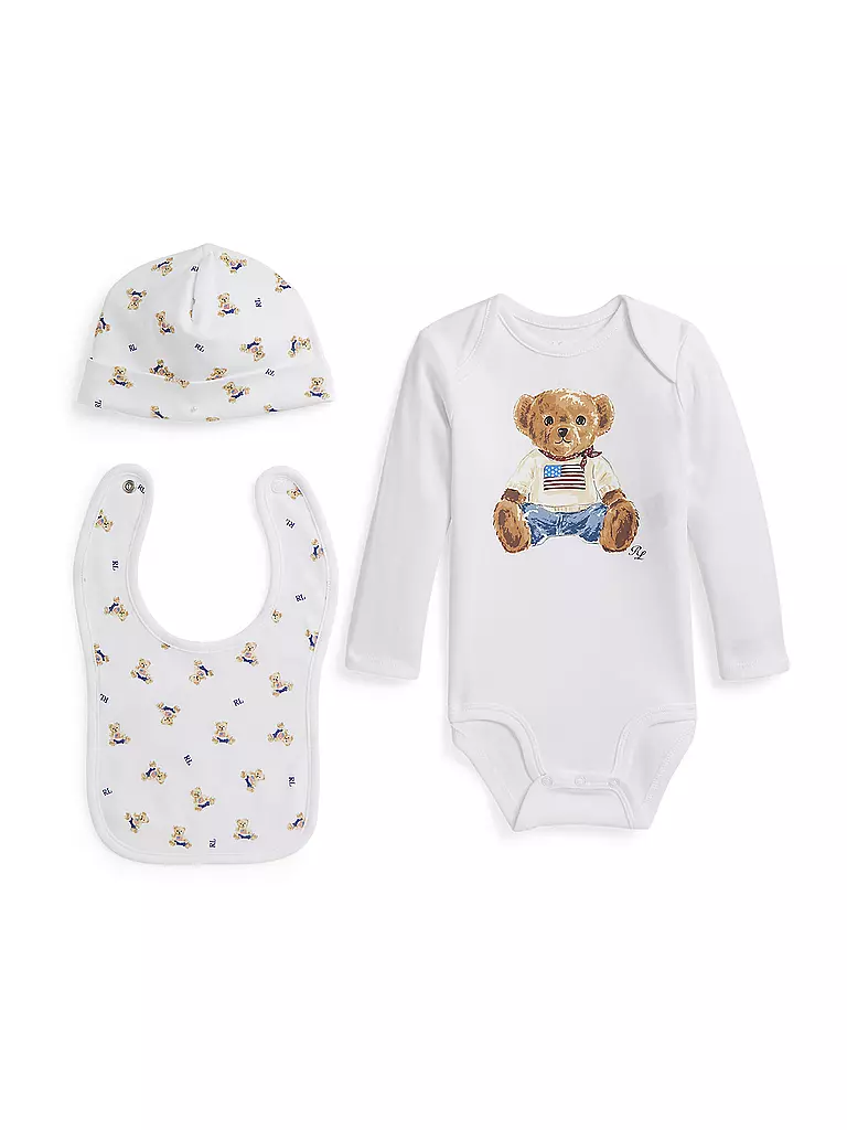 POLO RALPH LAUREN | Set neonato 3 pezzi | Bianco