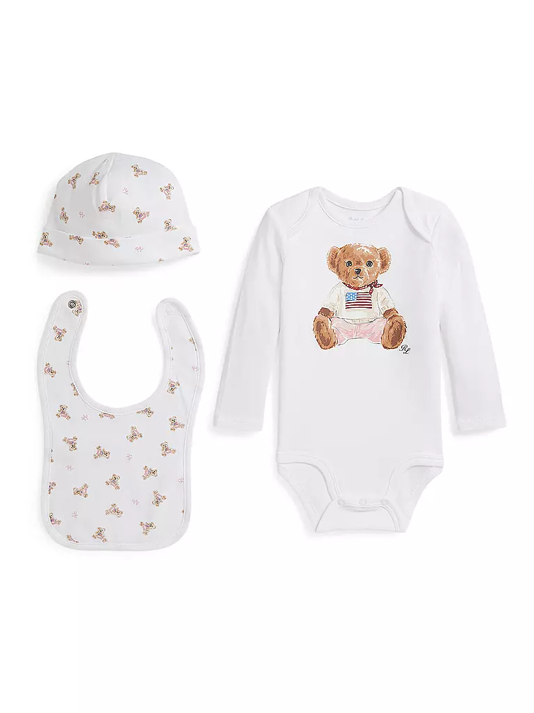 POLO RALPH LAUREN | Set neonato 3 pezzi | Bianco