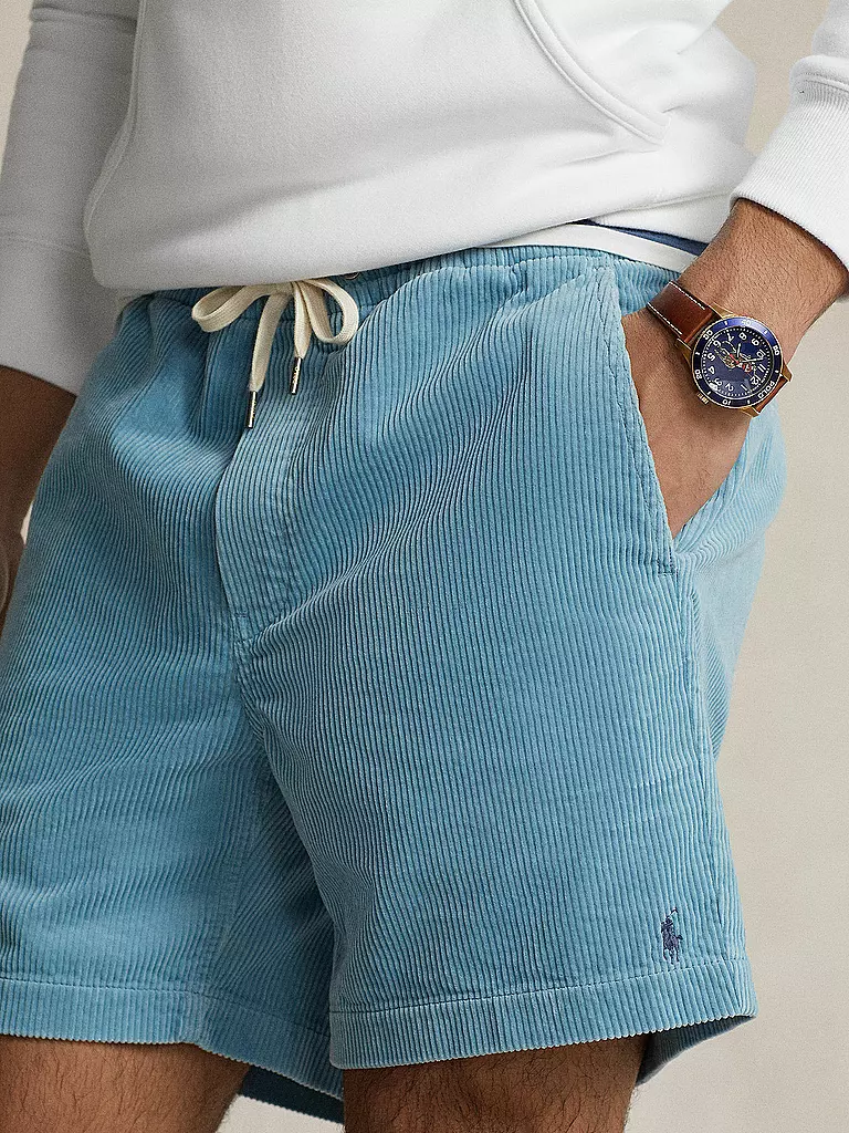 POLO RALPH LAUREN | Shorts in velluto a coste | Blu chiaro