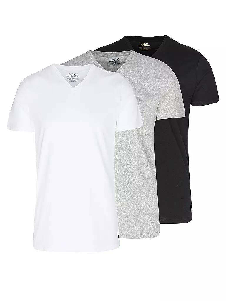 POLO RALPH LAUREN | T-Shirt confezione da 3 bianco grigio nero | Bianco