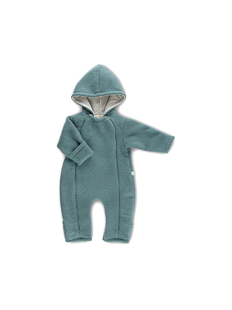 Tutina in pile di lana per neonati verde scuro 62-68