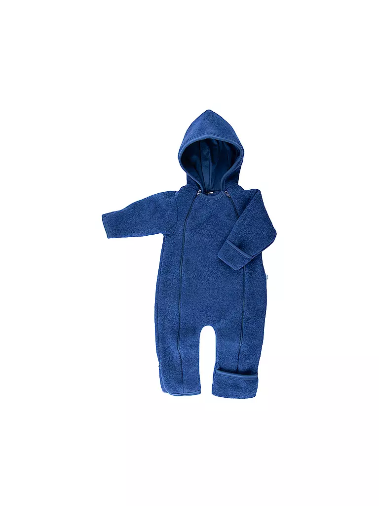 POPOLINI | Overall in pile di lana per neonati | Blu scuro