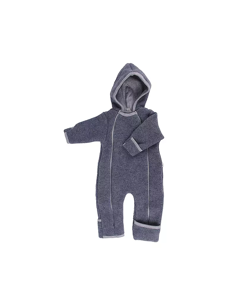 POPOLINI | Overall in pile di lana per neonati | Grigio