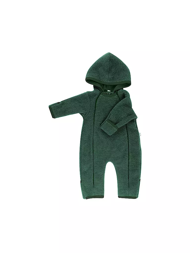 POPOLINI | Tutina in pile di lana per neonati | Verde scuro