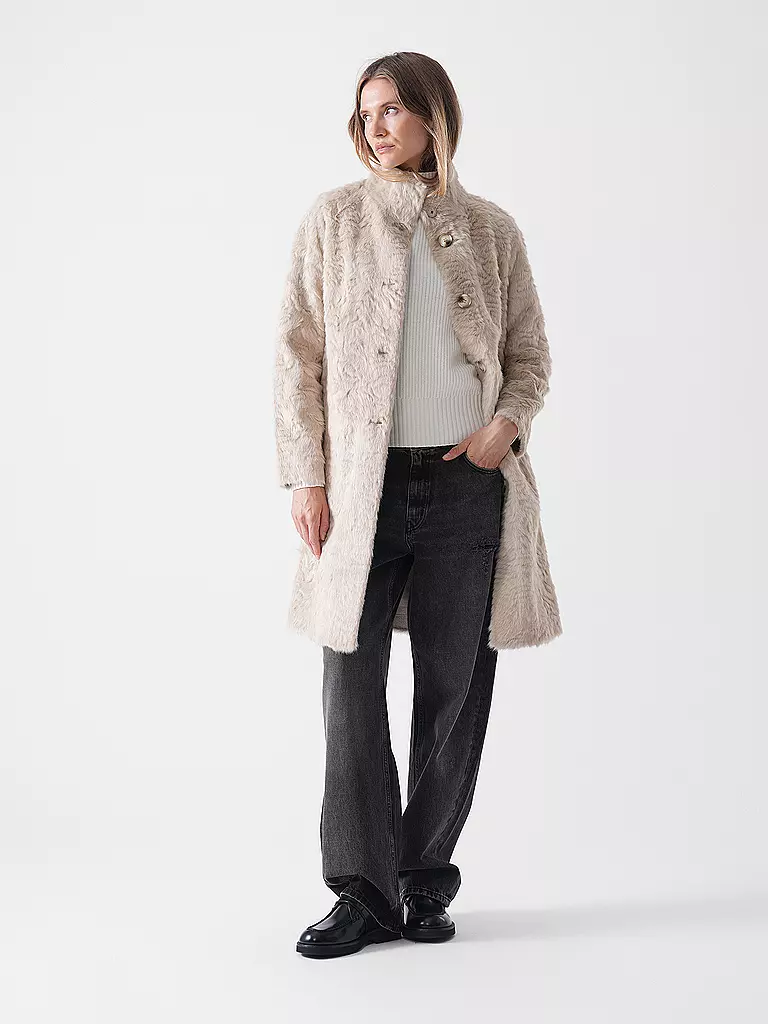 PRIDE TO BE | Cappotto in pelliccia sintetica DINA | Beige