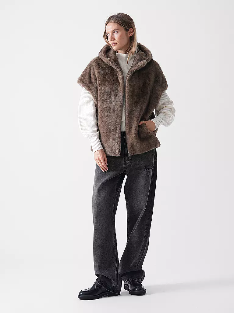 PRIDE TO BE | Giacca in pelliccia sintetica HOLA | Marrone