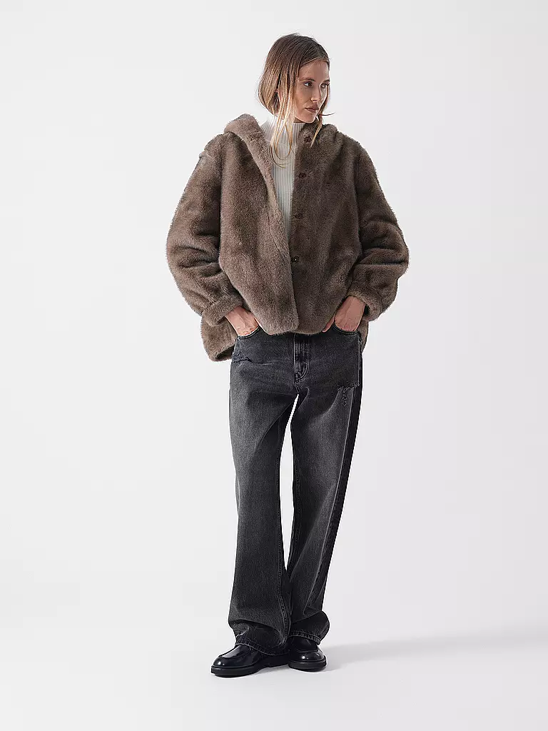 PRIDE TO BE | Giacca in pelliccia sintetica HOVY | Marrone
