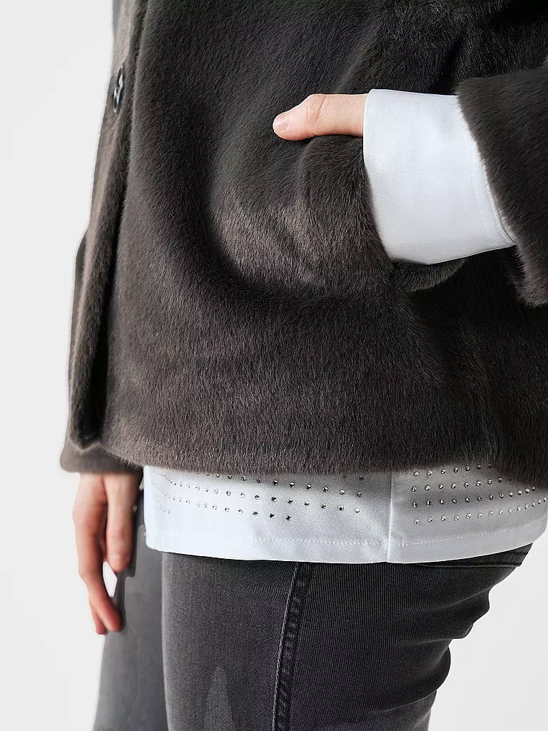 PRIDE TO BE | Jacke in Felloptik DARIA | Grigio