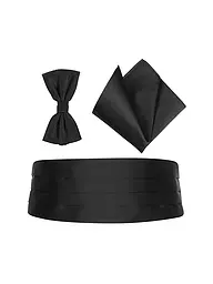 PROFUOMO | Set fascia, papillon e fazzoletto da taschino | Nero