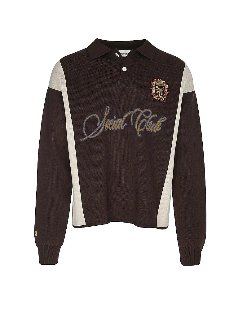 PROHIBITED | Polo-Pullover EMBLEM CONTRAST CLUBHOUSE | Marrone