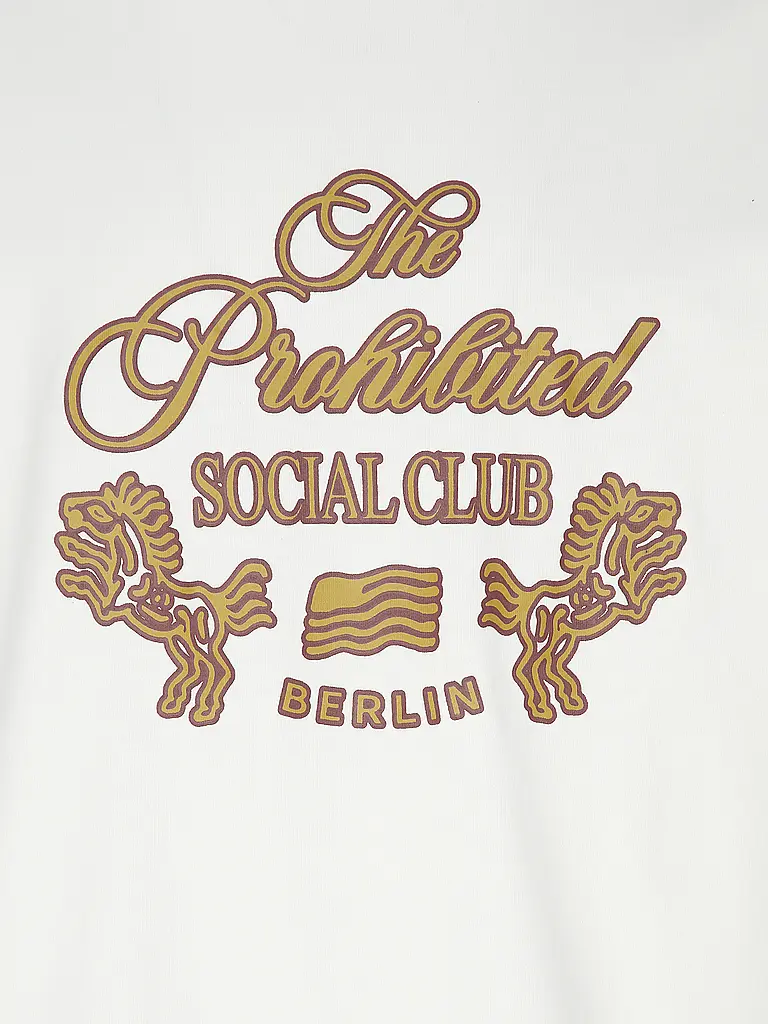 PROHIBITED | T-Shirt CLOUBHOUSE HOUSE
Marke: PROHIBITED
Farbe: weiss
Kategorien: Moda, Uomo

Lunghezza manica: Manica corta
Scollo: Girocollo
Materiale: Jersey, Cotone
Motivo: Tinta unita
Vestibilità (capispalla): Oversize, Corto
Dettagli: Logo | Bianco