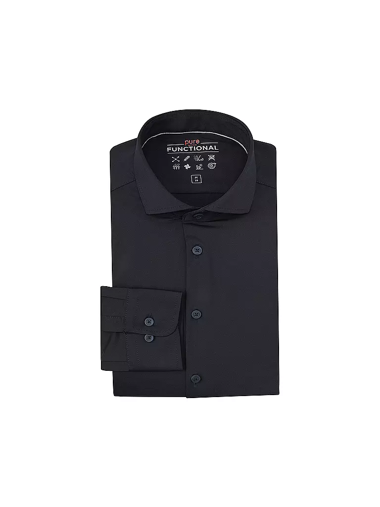 PURE | Camicia in jersey slim fit | Blu scuro