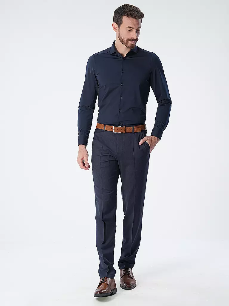 PURE | Camicia in jersey slim fit | Blu scuro