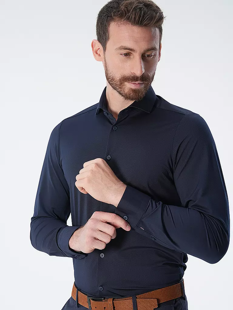 PURE | Camicia in jersey slim fit | Blu scuro