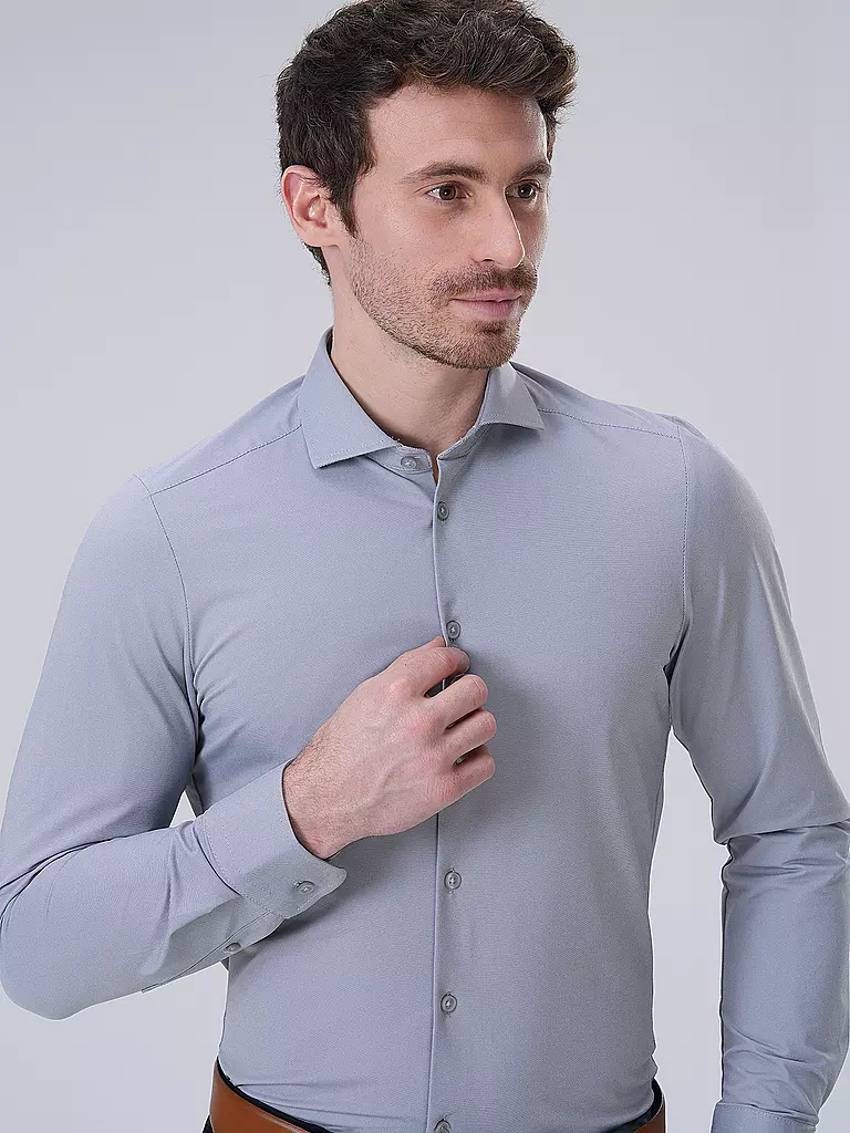 PURE | Jerseyhemd Slim Fit  | Grigio