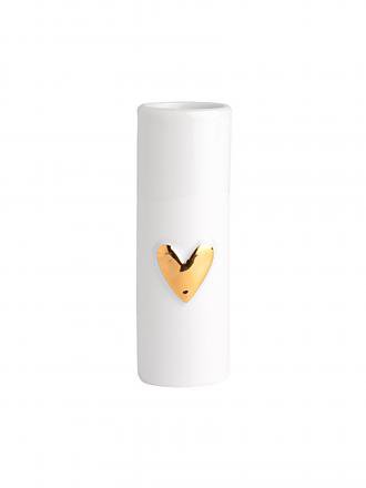 RAEDER | Set di minivasetti cuore da 2, 9 cm (Bianco/Oro)