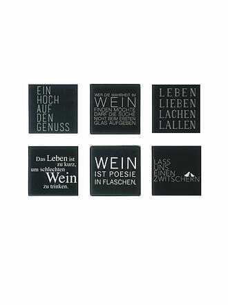 RAEDER | Sottobicchieri Set da 6 WEIN TESTO 10x10cm Nero
