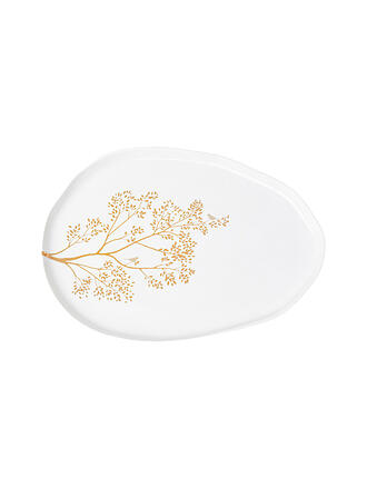RAEDER | Ciotola RAMO DORATO 28,5x20cm Bianco